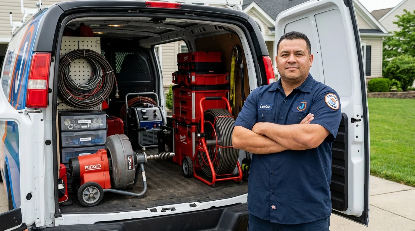 Professional drain cleaning equipment and Johns Plumbing LLC plumber in Shreveport