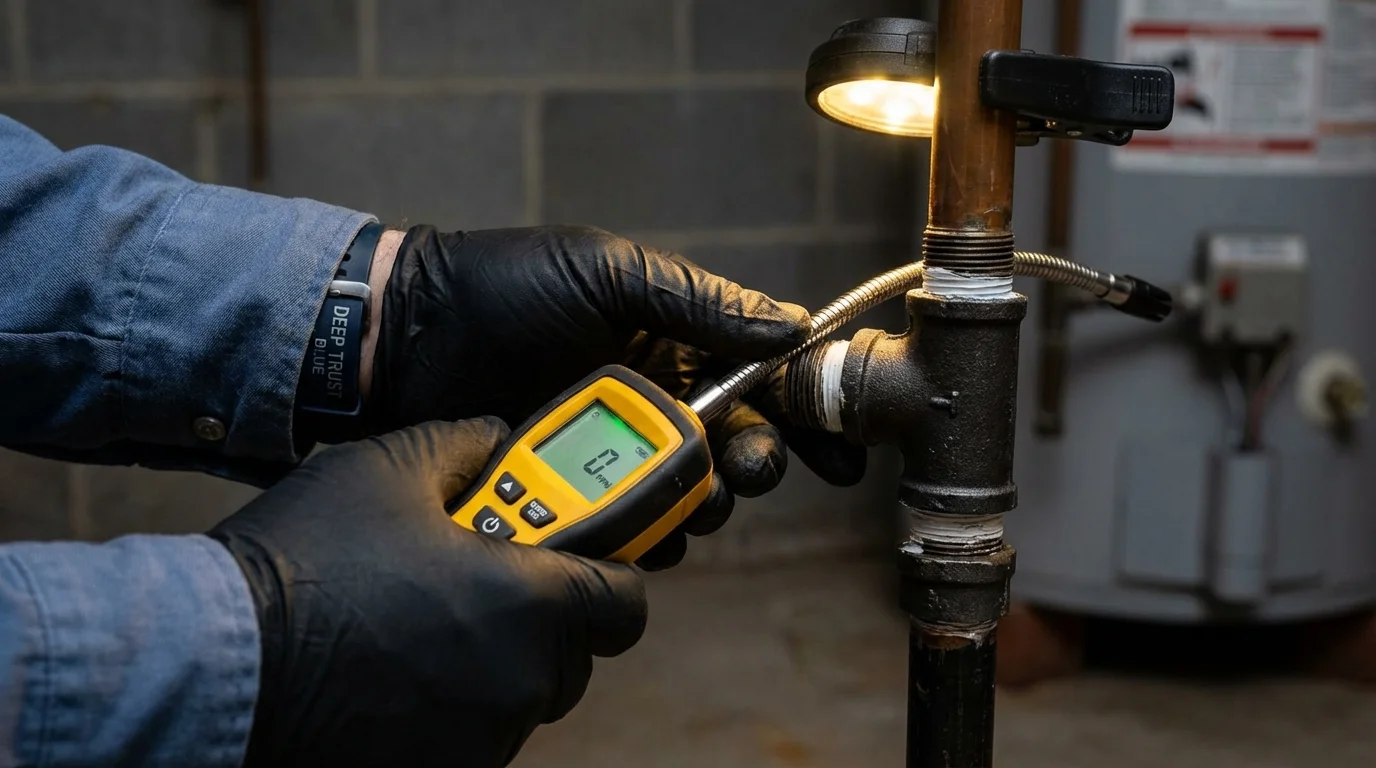 Gas leak detection with electronic sniffer by Johns Plumbing LLC in Shreveport