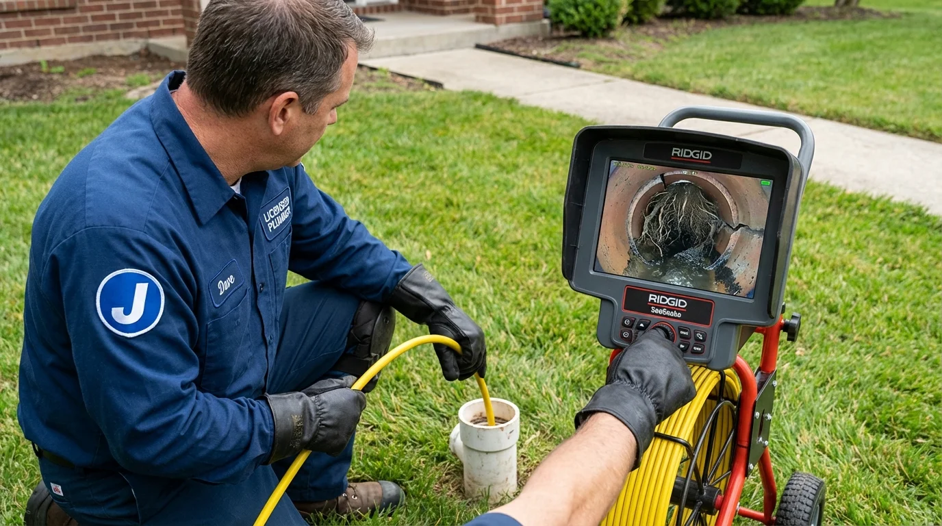 Sewer camera inspection being performed by Johns Plumbing LLC in Shreveport